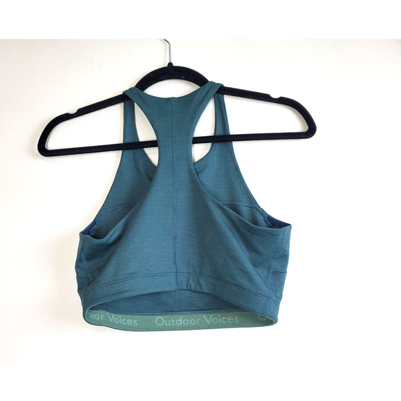 Outdoor Voices Womens Sports Bra Small Stretch Racerback Green TechSweat Crop - Picture 3 of 11